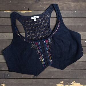I love H81 Festival Boho Cropped Beaded Embroired Top S